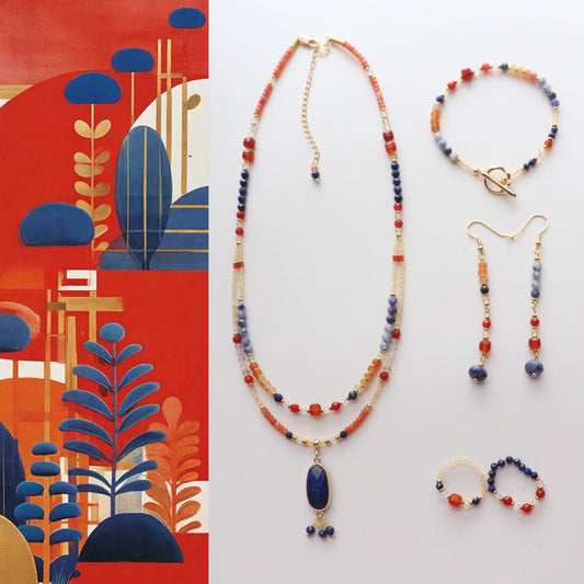 Jekira Lapis Lazuli & Gemstone Jewelry Set
