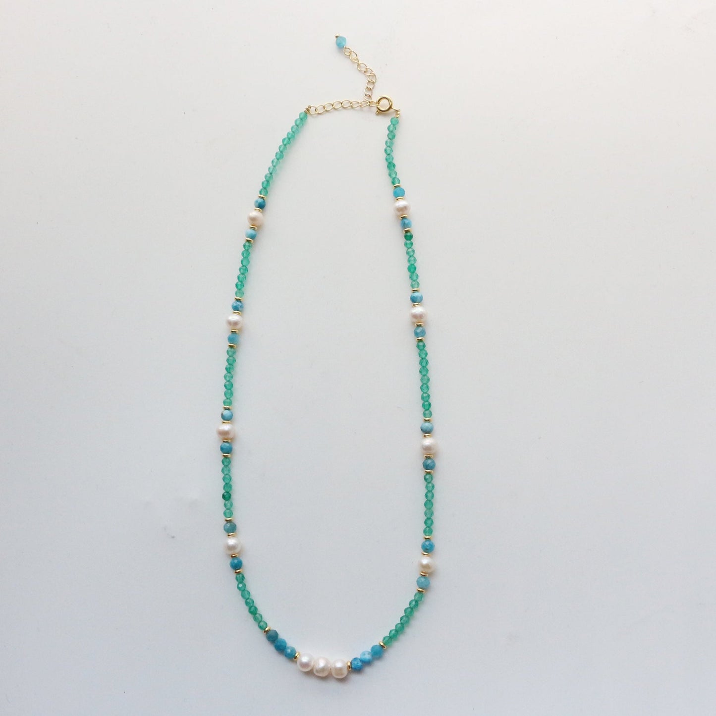 Jekira New Chinese Gemstone Tassel & Pearl Necklace Duo