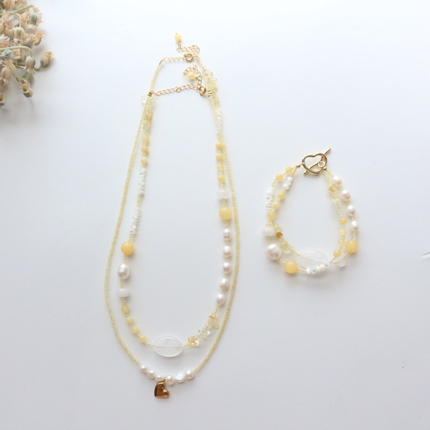 Jekira Citrine & Pearl Jewelry Set