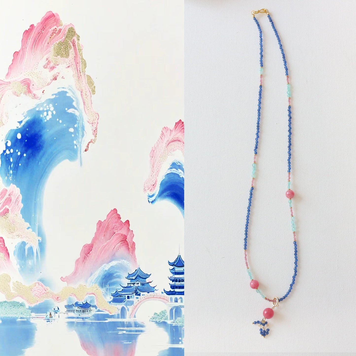 JEKIRA Multicolor Gemstone Beaded Necklace – 65cm Boho Jewelry