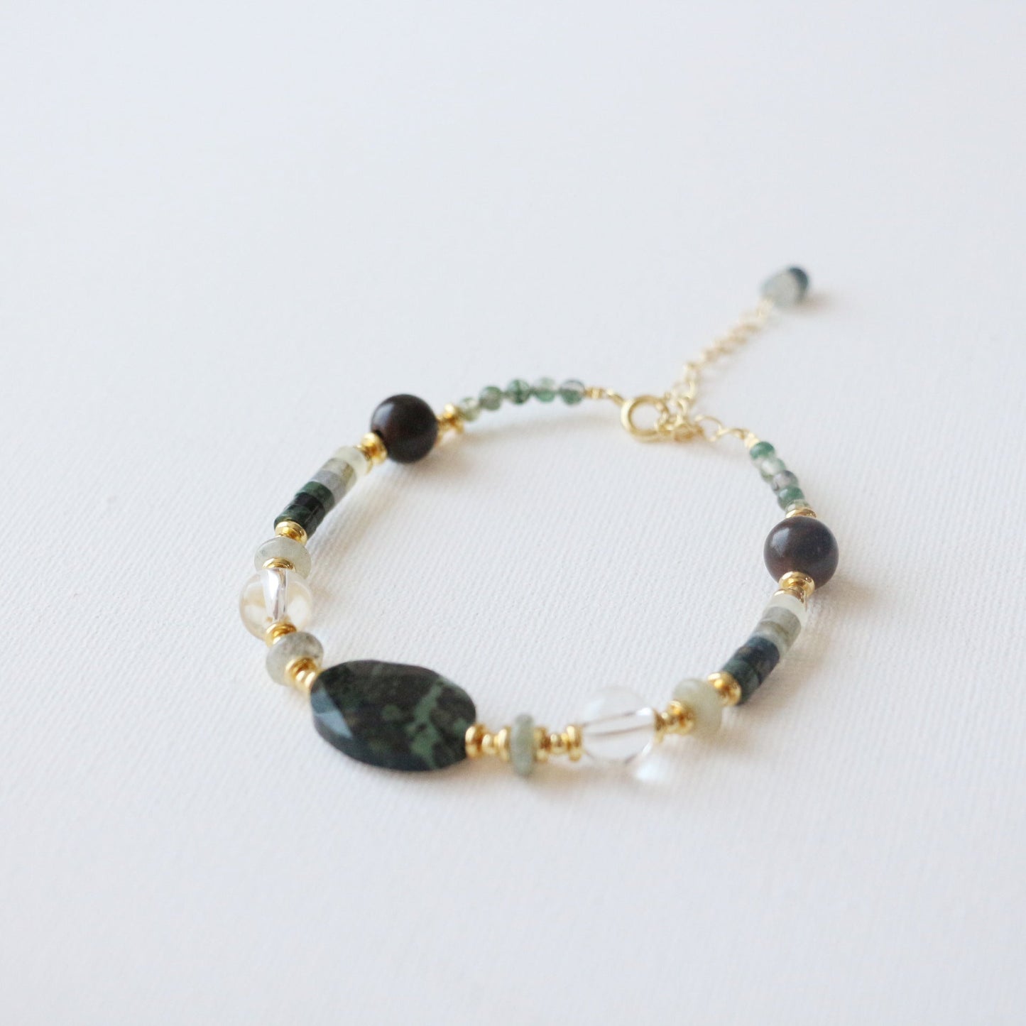 Natural Jasper & Agate Jewelry Set with 18K Gold