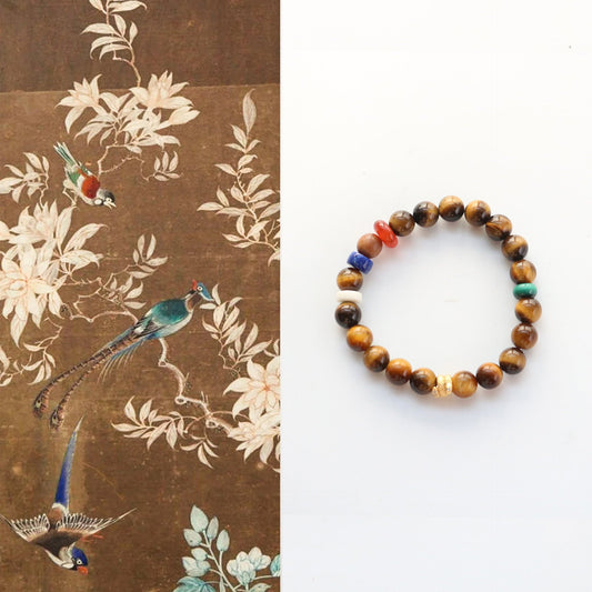 Jekira Chinese Style Tiger Eye, Lapis Lazuli & Malachite Bracelet