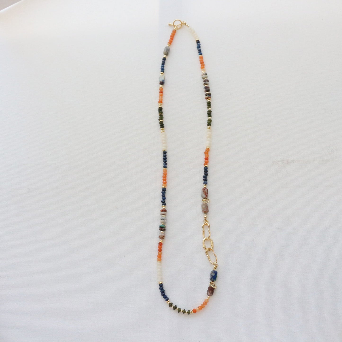 Jekira Dunhuang Color Gemstone Convertible Set – 65cm Necklace & 15-16cm Bracelet