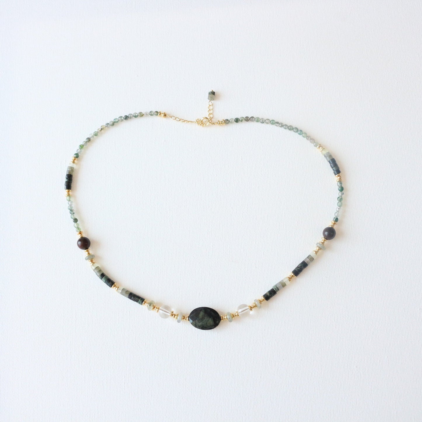 Natural Jasper & Agate Jewelry Set with 18K Gold