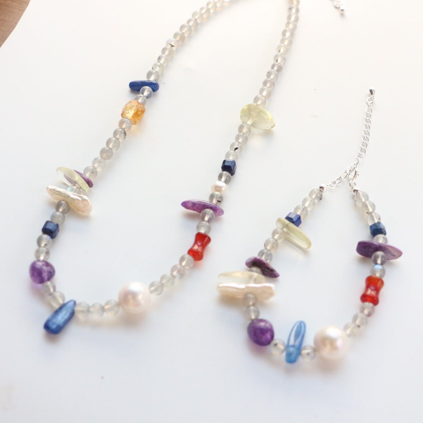 Jekira Irregular Multi-Gemstone & Baroque Pearl Necklace – 18K Gold Vermeil