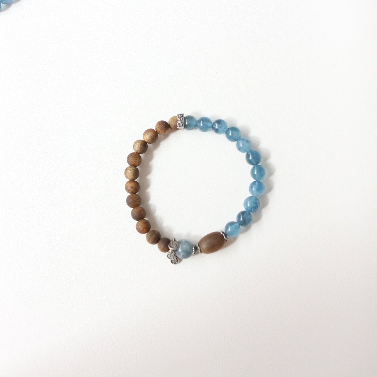 Jekira Aquamarine & Wood Beaded Bracelets