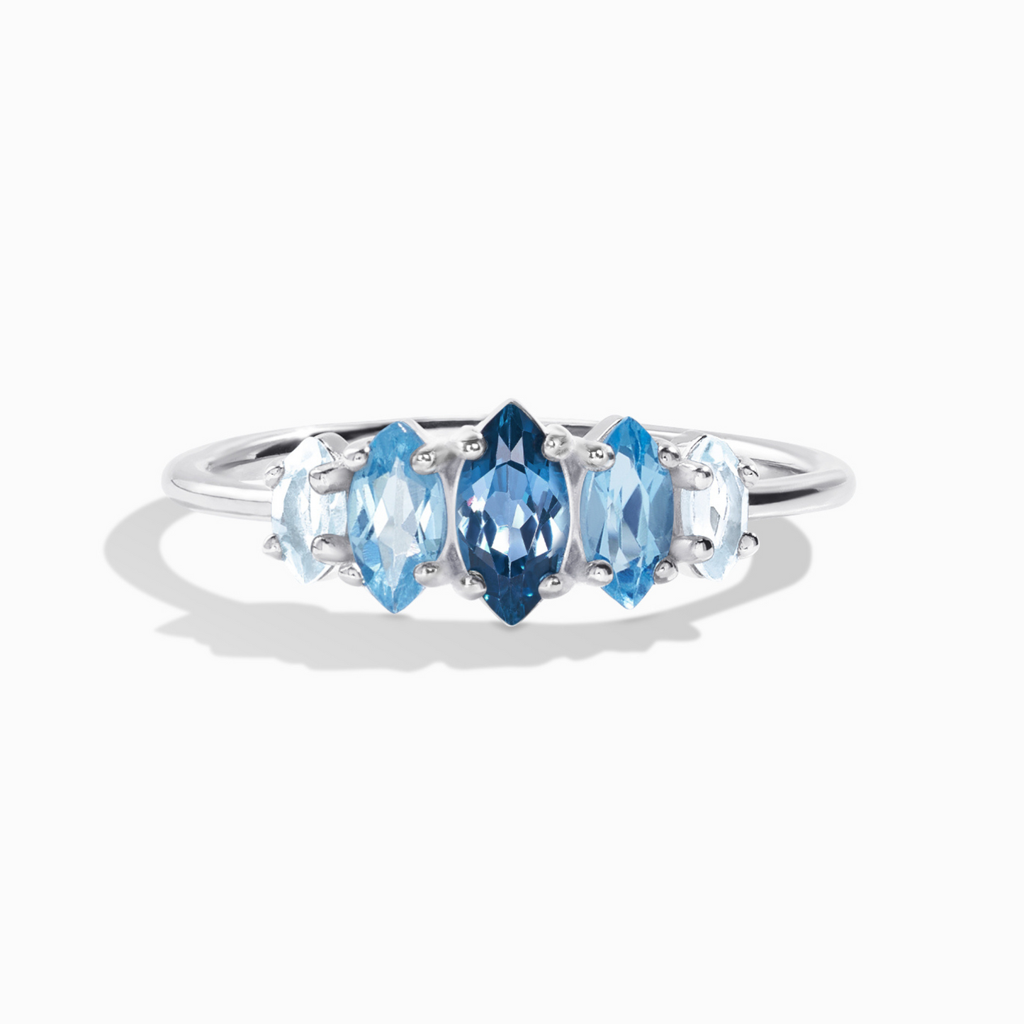Ombre Blue Topaz Ring in Sterling Silver
