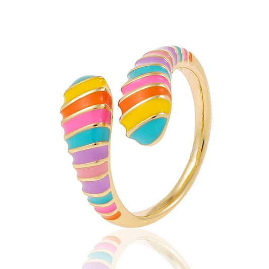 Sloane Multi Coloured Enamel Wrap Ring