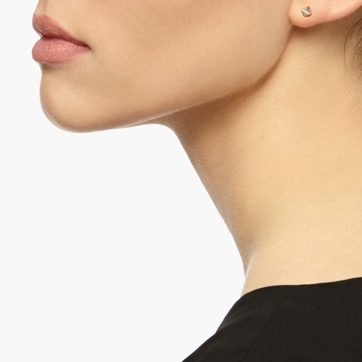 Octahedron Stud Earrings - Gold