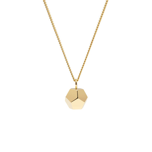 Dodecahedron Pendant Necklace - Gold