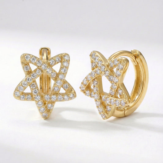 Paloma Star Huggie Hoops | 18K Gold Plated