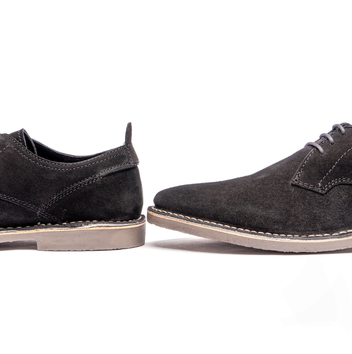 Popps JONAS Mens Suede Desert Shoes Black