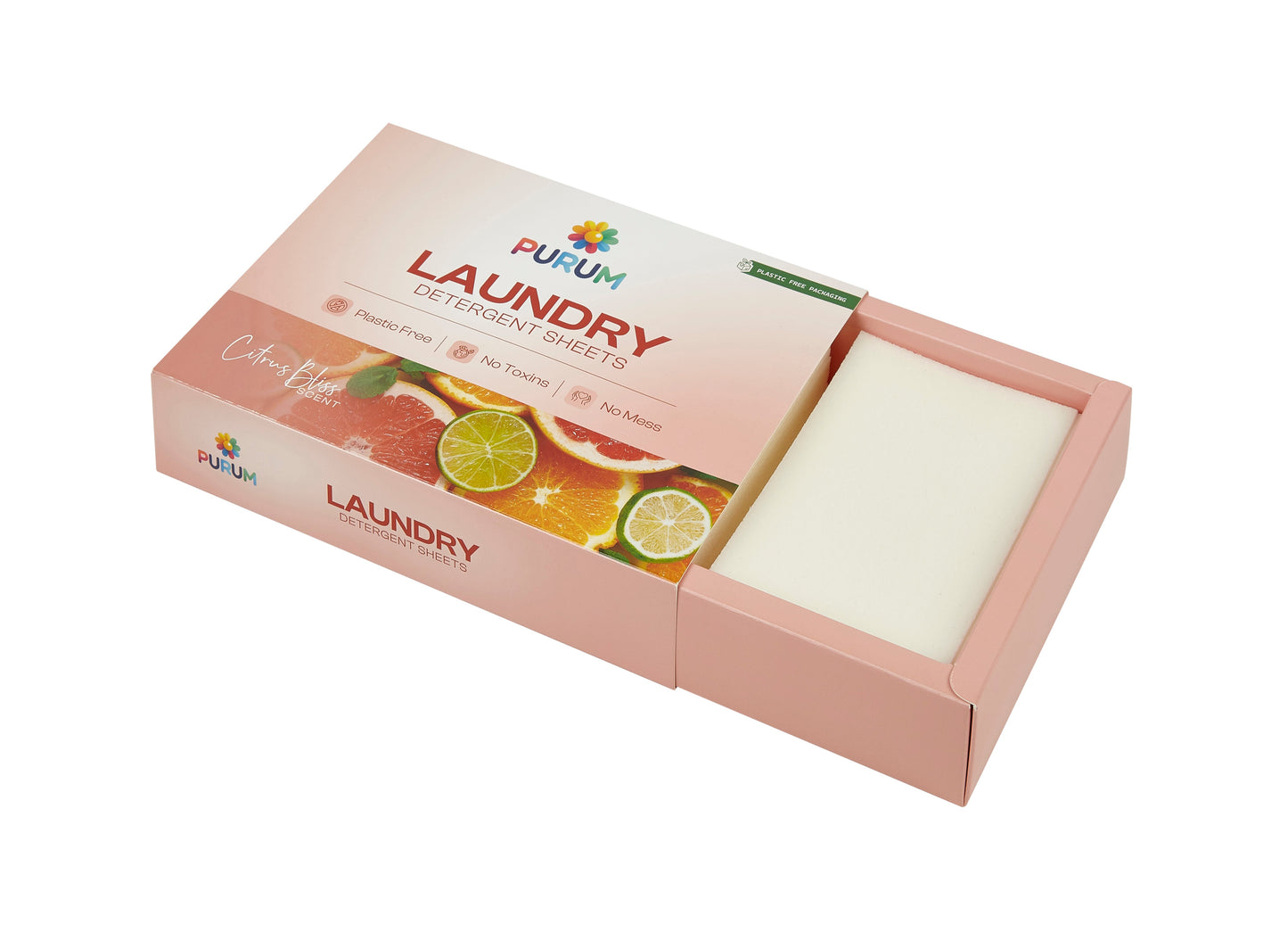 Purum Citrus Bliss Scented Eco-Friendly Laundry Detergent Sheets - 64 Pack