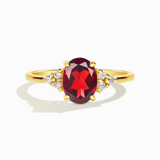 Garnet Ring in 18k Gold Vermeil