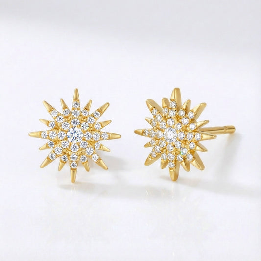 Rhea Starburst Stud Earrings | 18K Gold Plated