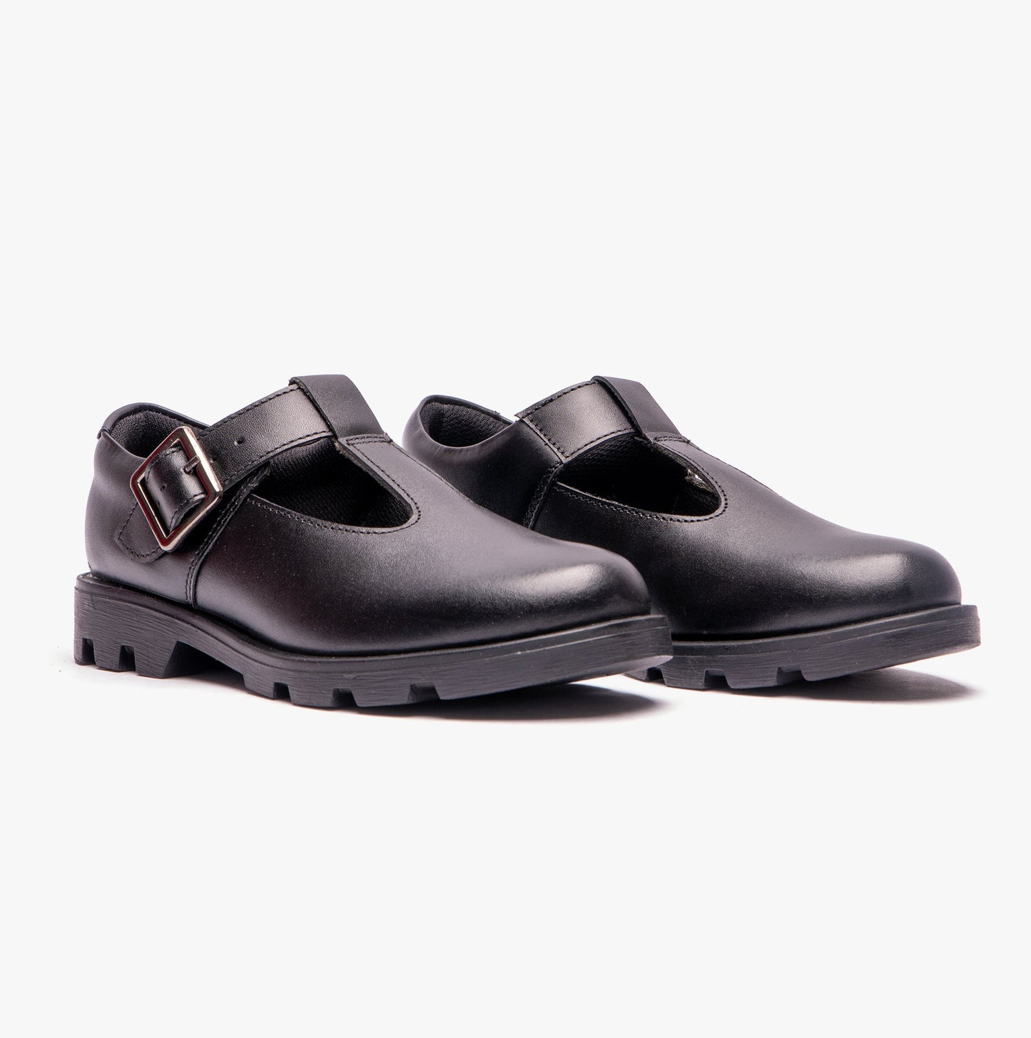 Roamers G705A Girls T-Bar Buckled School Shoes Black