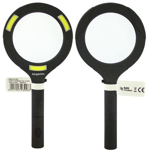 Kingavon 3W COB LED Light Magnifying Glass, Black