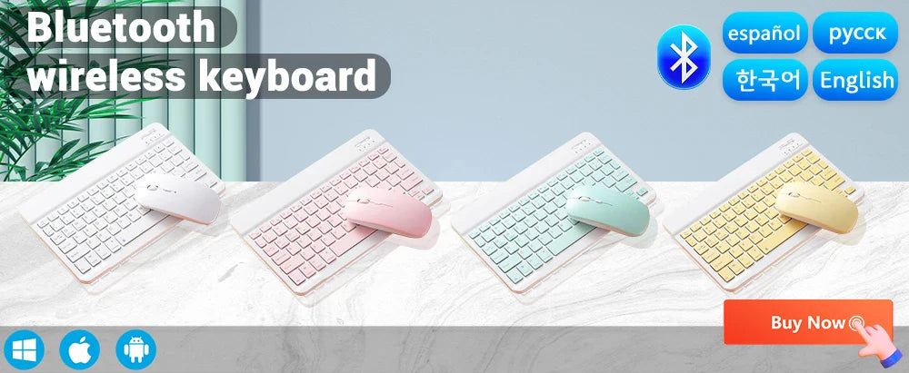 Bluetooth Wireless Keyboard Mouse For IOS/Android/Windows/iPad Air Mini Pro