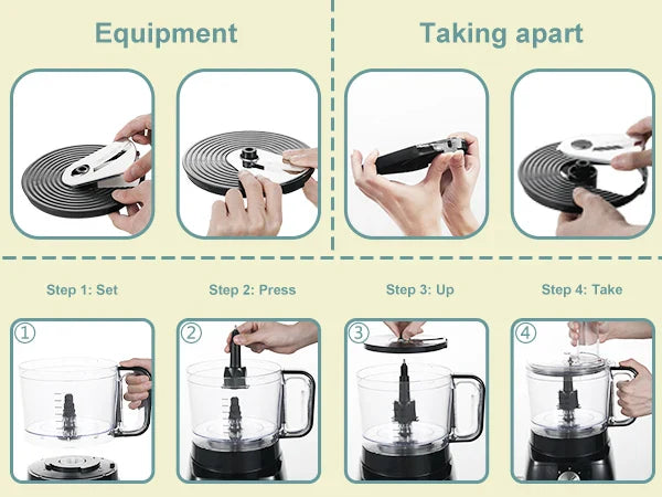 8 in 1 2L Capacity 800W with Jar Home Food Processor Chopper Mixer Electric Blender Juicer