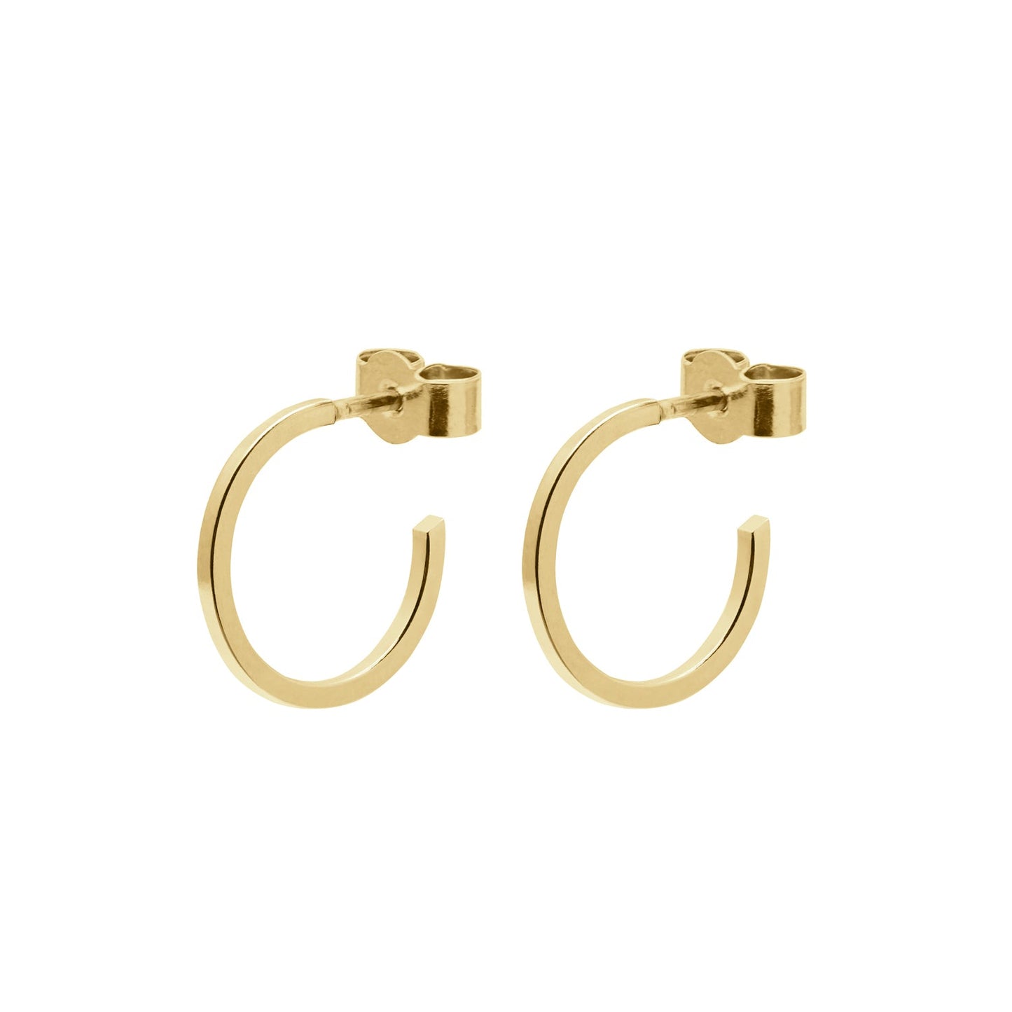Mini Hoop Stud Earrings - Gold