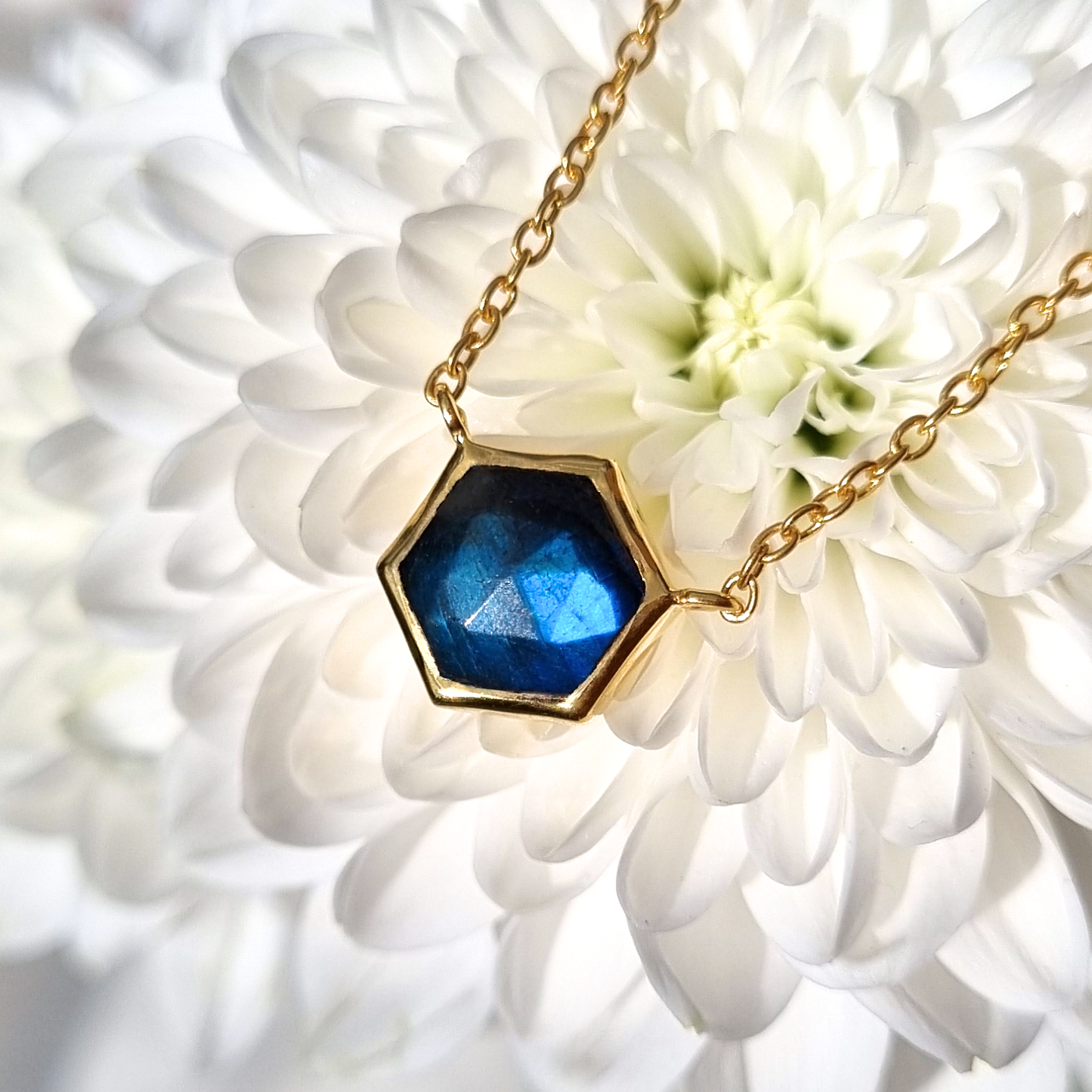 Labradorite Necklace in 18k Gold Vermeil