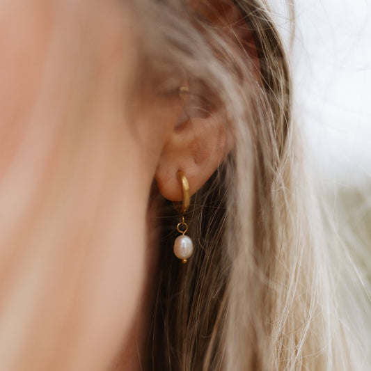 Freshwater Pearl Hoop Earrings