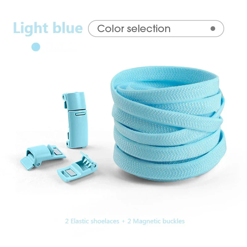 Magnetic Locking Shoelaces without ties Sneakers elastic laces  Children Adults Quick On/Off Shoelaces Shoe accessories 1 Pair