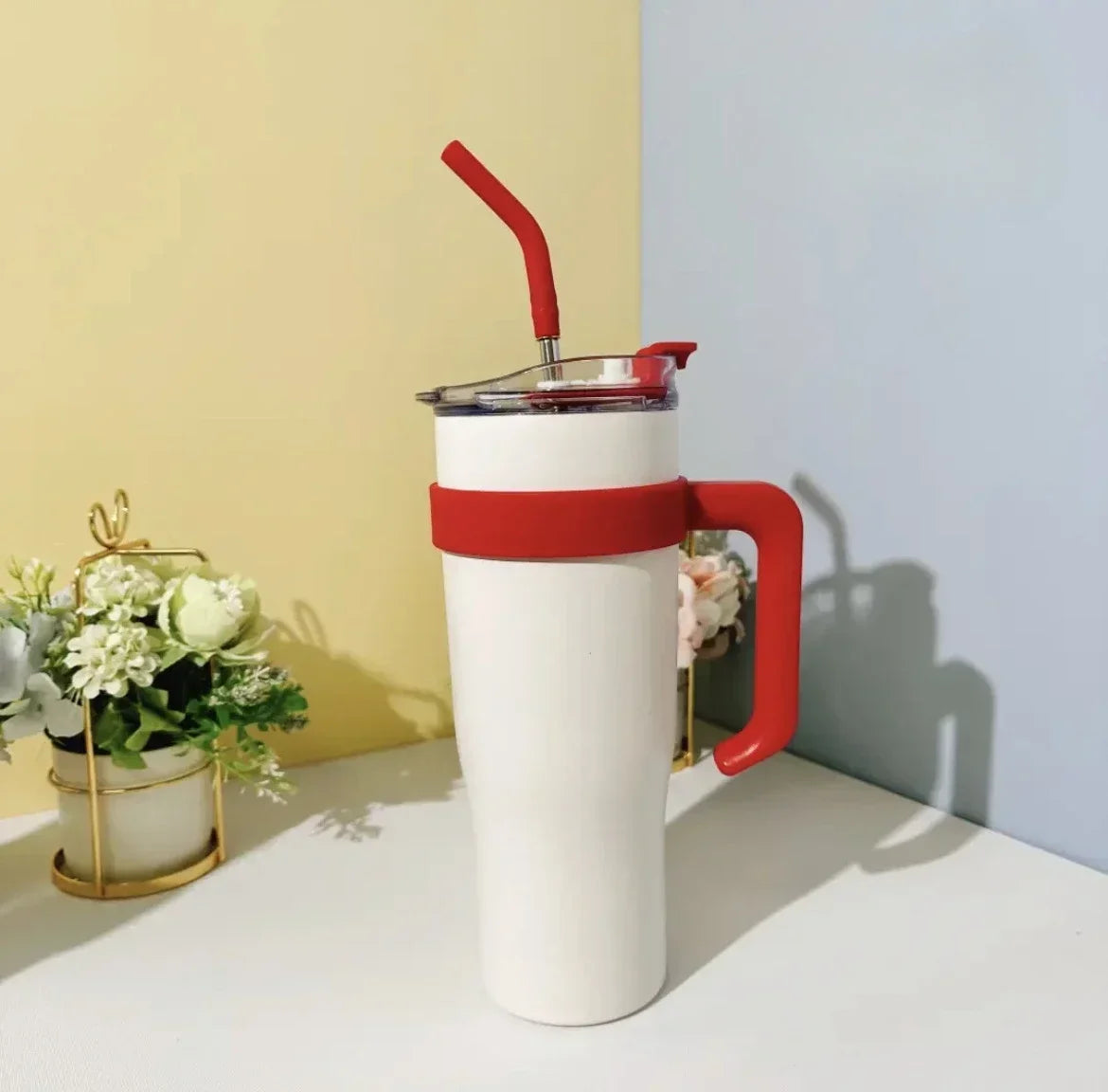 New Insulated Cup Bingba Cup 304 Stainless Steel Water Cup for Girls with Straw Large Capacity 1.2L