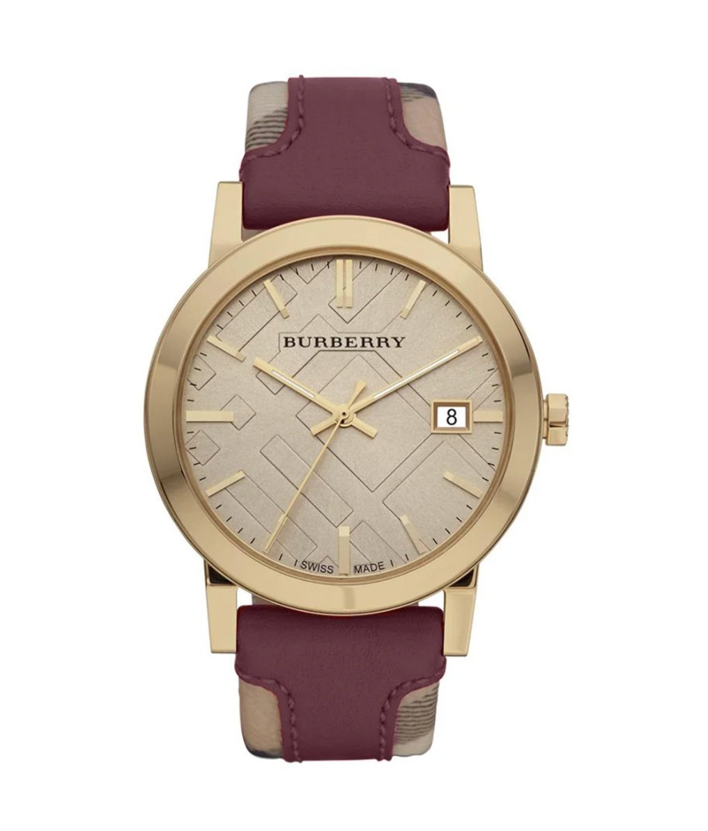 Burberry Ladies Watch The City Check Champagne Bu9017