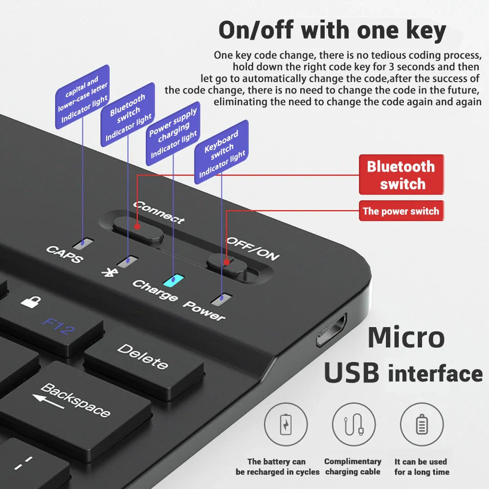 Bluetooth Wireless Keyboard Mouse For IOS/Android/Windows/iPad Air Mini Pro