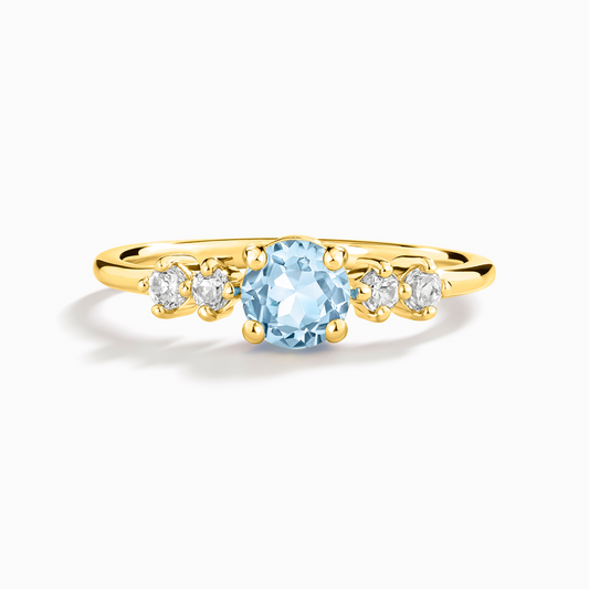 Sky Blue Topaz Five Stone Ring in 18k Gold Vermeil