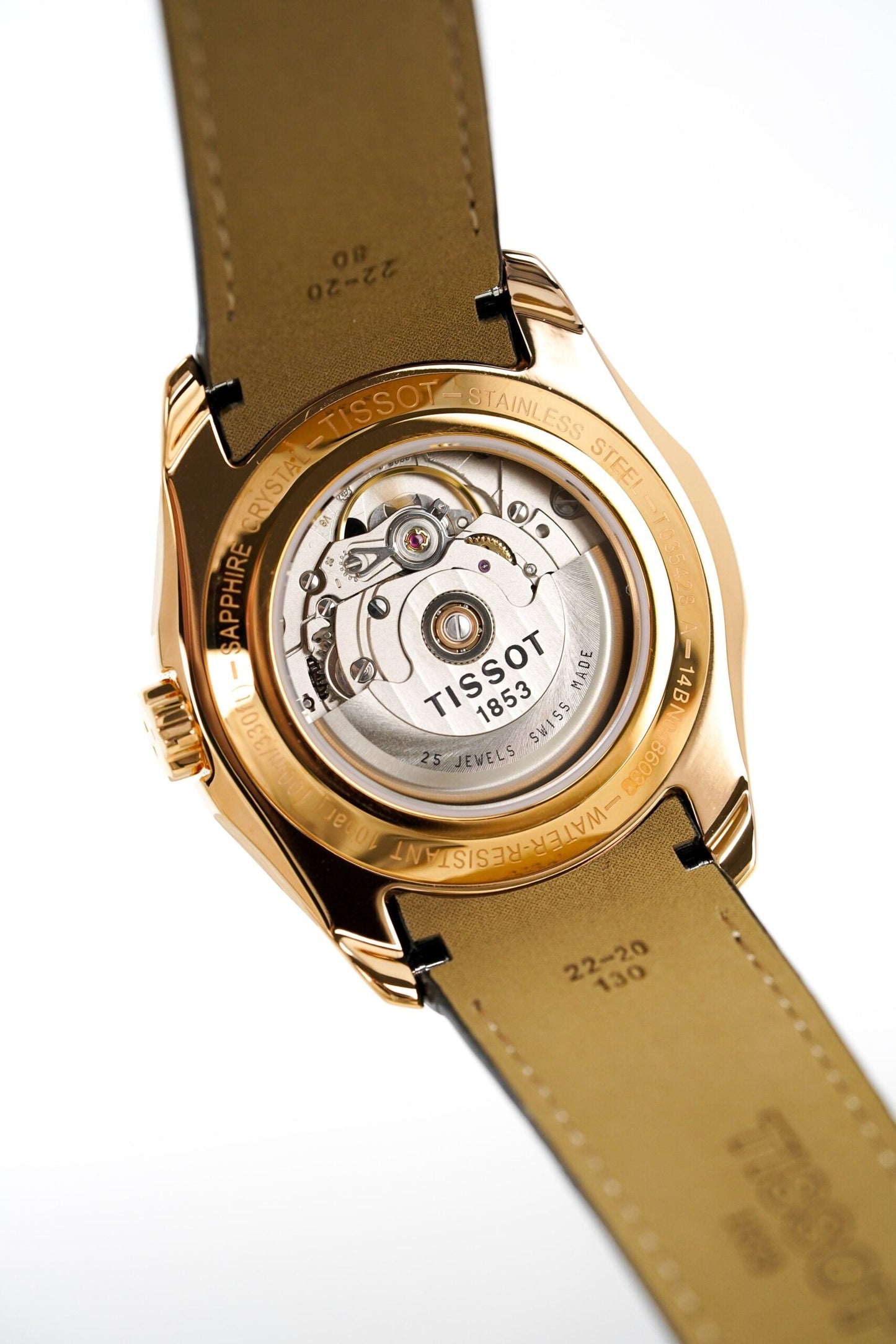 Tissot Mens Couturier Small Second Rose Gold T Classic Automatic Watch Couturier Powermatic 80 Date Purple Rose Gold