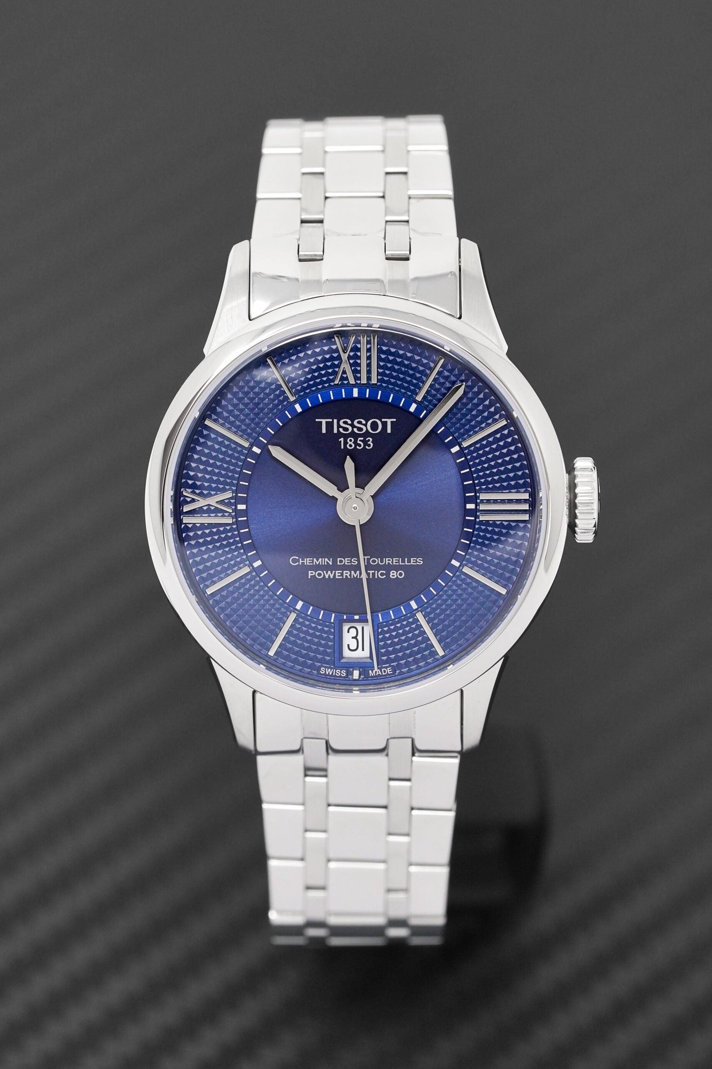 Tissot Ladies Automatic Watch Chemin Des Tourelles Powermatic 80 Blue T0992071104800 1