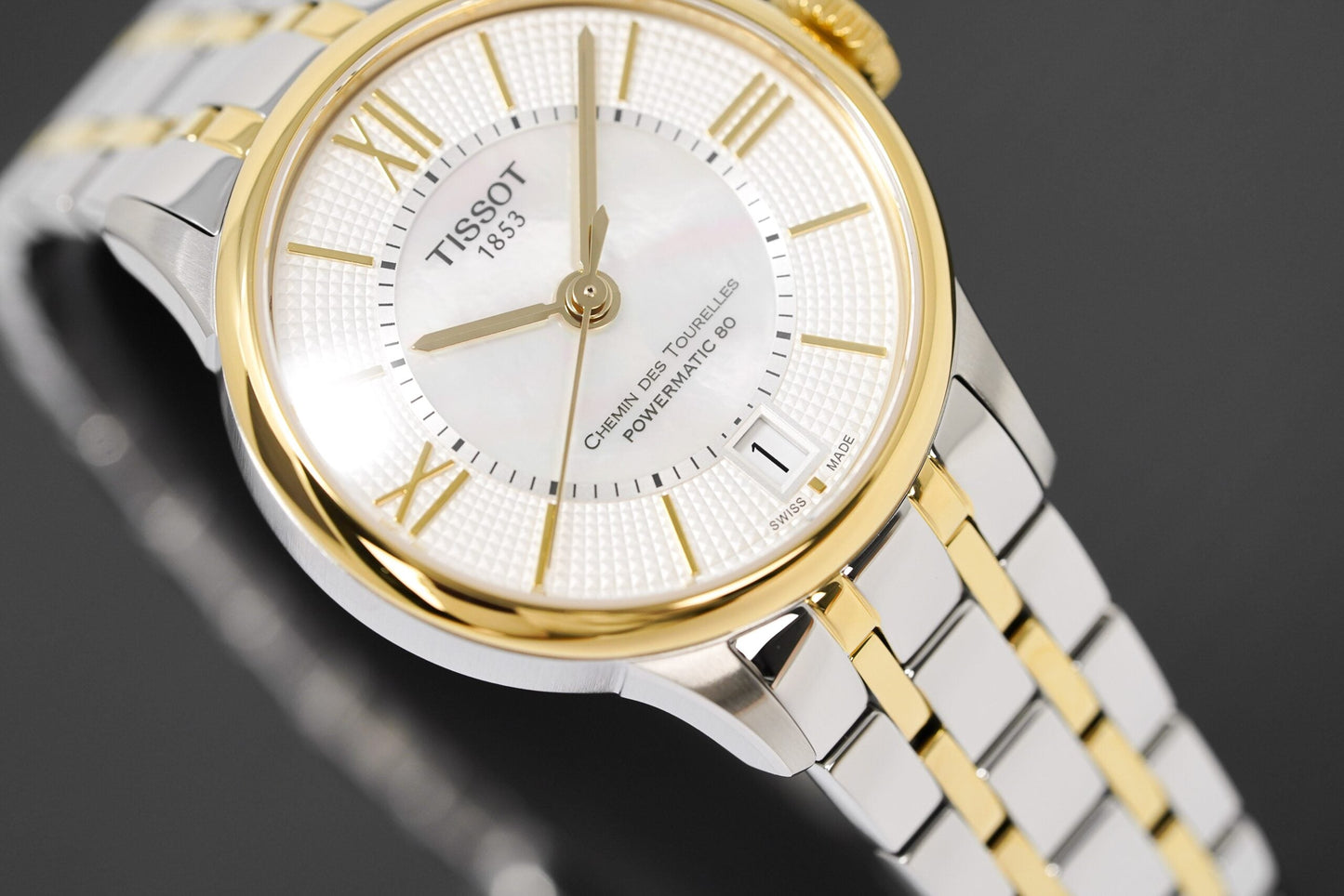 Tissot Ladies Automatic Watch Chemin Des Tourelles Powermatic 80 Two Tone T0992072211800