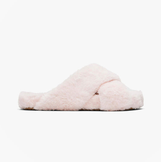 TOMS SUSIE Womens Faux Fur Mule Slippers Pink