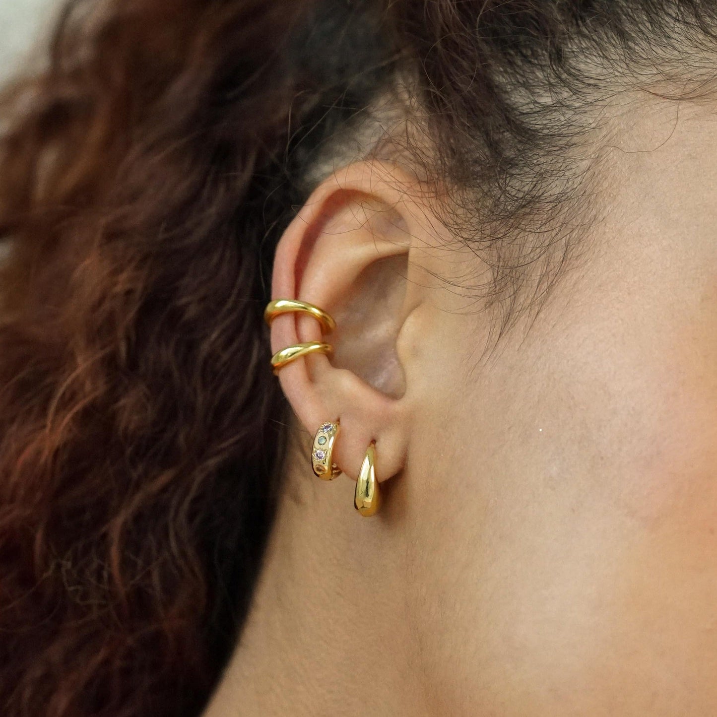 Pastel Stone Petite Hoop Earrings