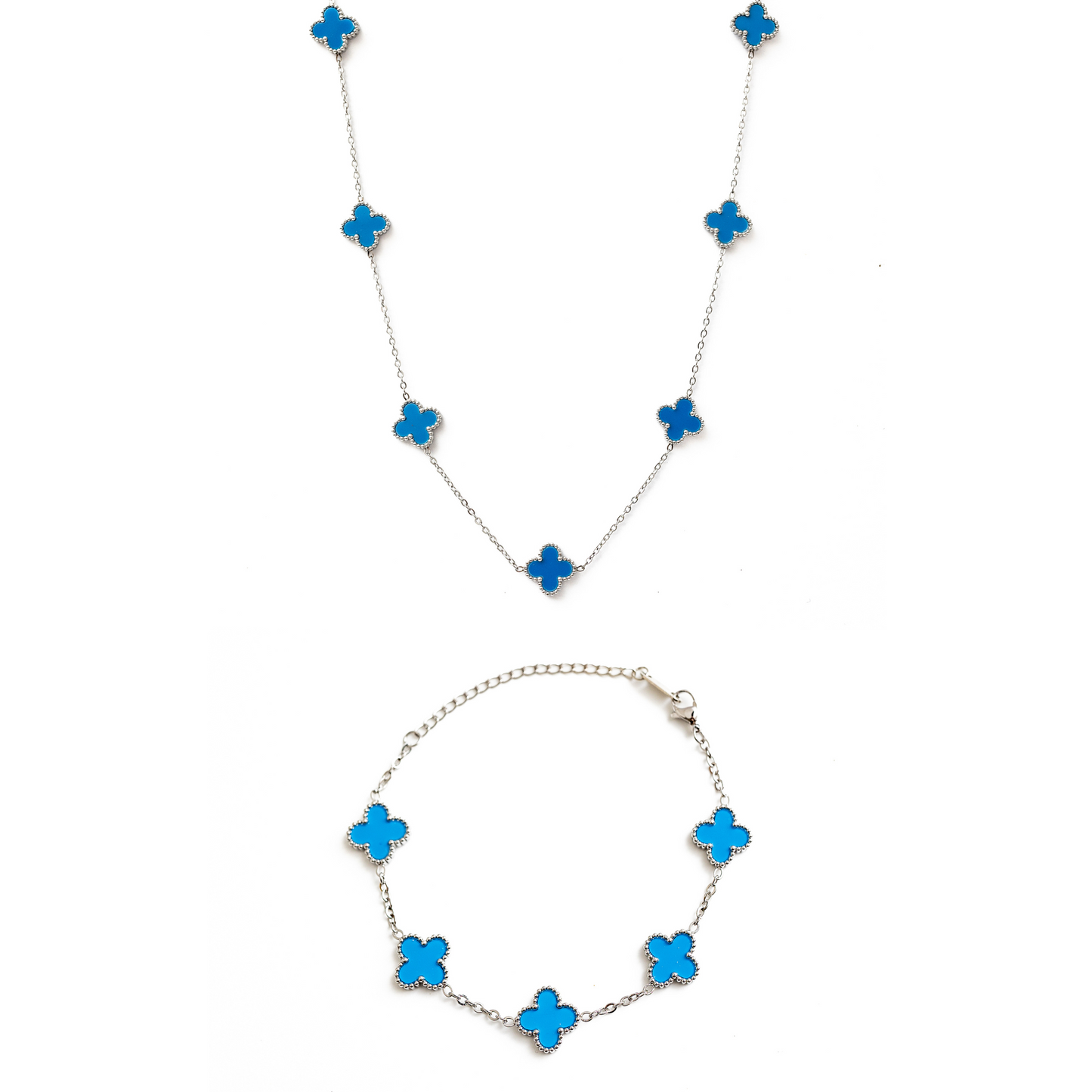 Clover Set (Silver/Blue)