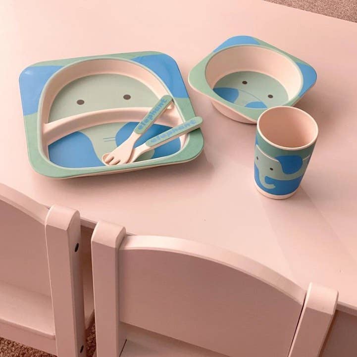 Giraffe Bamboo Kids Dinner Set – 5 Piece Eco-Friendly Tableware