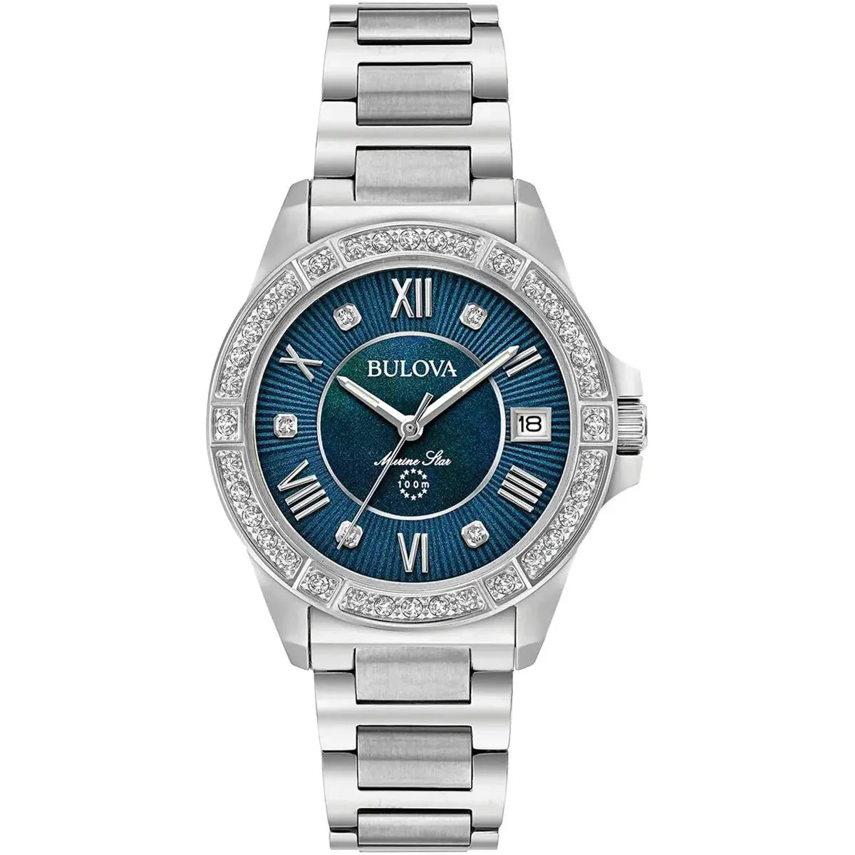 Bulova Marine Star Ladies Silver Watch 96r215