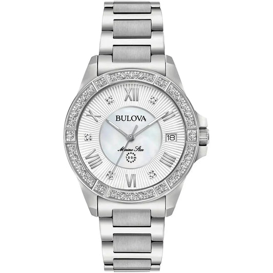 Bulova Marine Star Ladies Silver Watch 96r232