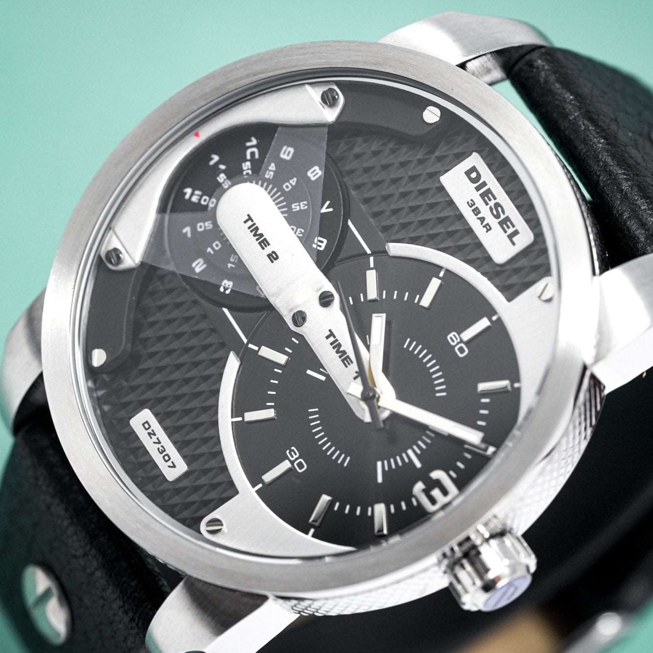Diesel Dz7307 Men S Mini Daddy Silver Black Watch