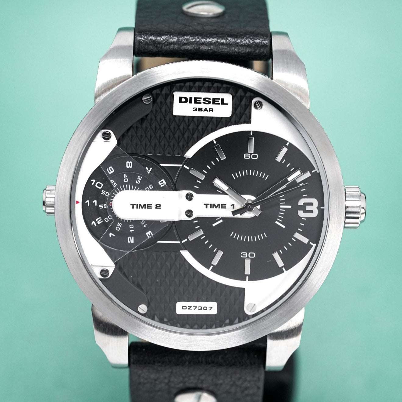 Diesel Dz7307 Men S Mini Daddy Silver Black Watch