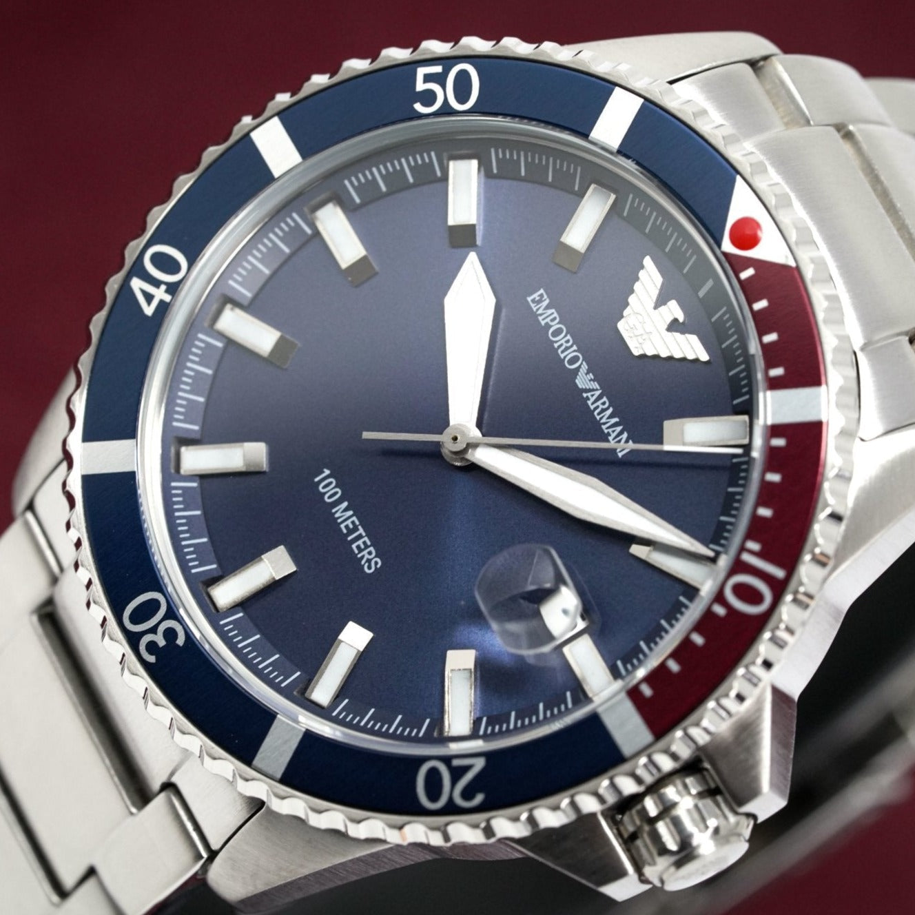 Emporio Armani Ar11339 Men S Diver Steel Blue Watch