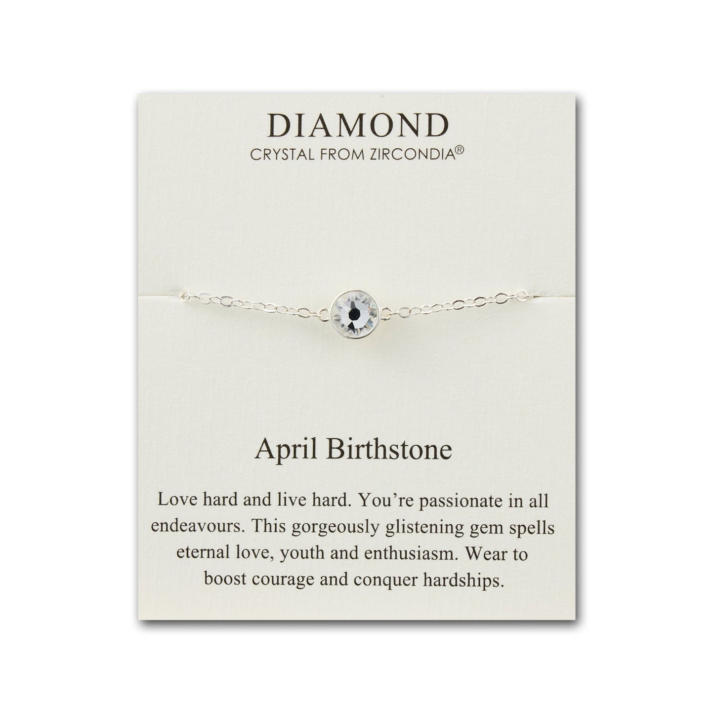 April (Diamond) Birthstone Anklet Created with Zircondia® Crystals