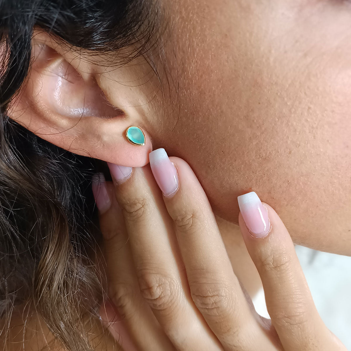 Simi Gemtone Studs with Pariba Onyx