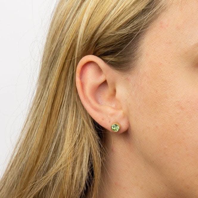 August Yellow Gold Plated Birthstone Earrings with Swarovski Crystal E1544