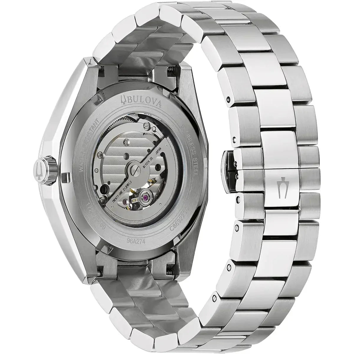 Bulova Surveyor Auto Mens Silver Watch 96a274