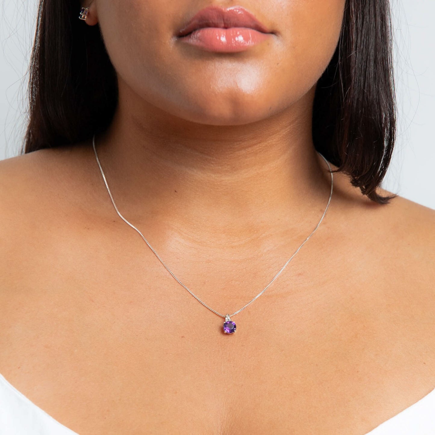 Beginnings Sterling Silver Amethyst Purple Pendant P5457M