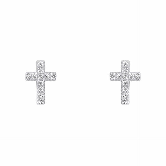 Beginnings Sterling Silver Cubic Zirconia White Earrings E6470C