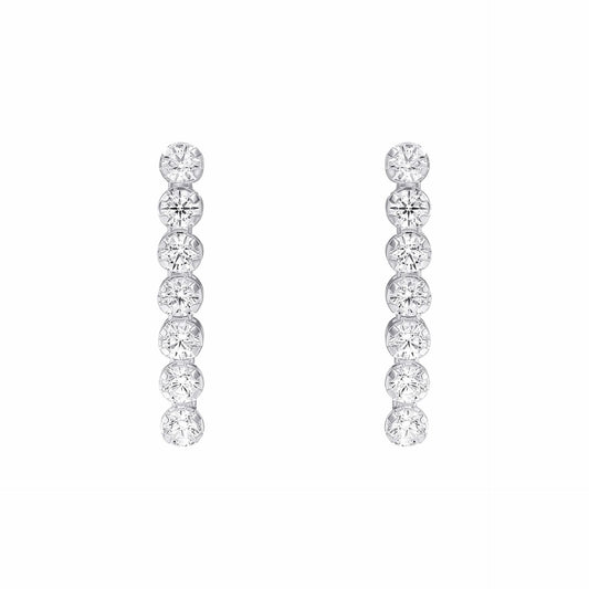 Beginnings Sterling Silver Cubic Zirconia White Earrings E6471C